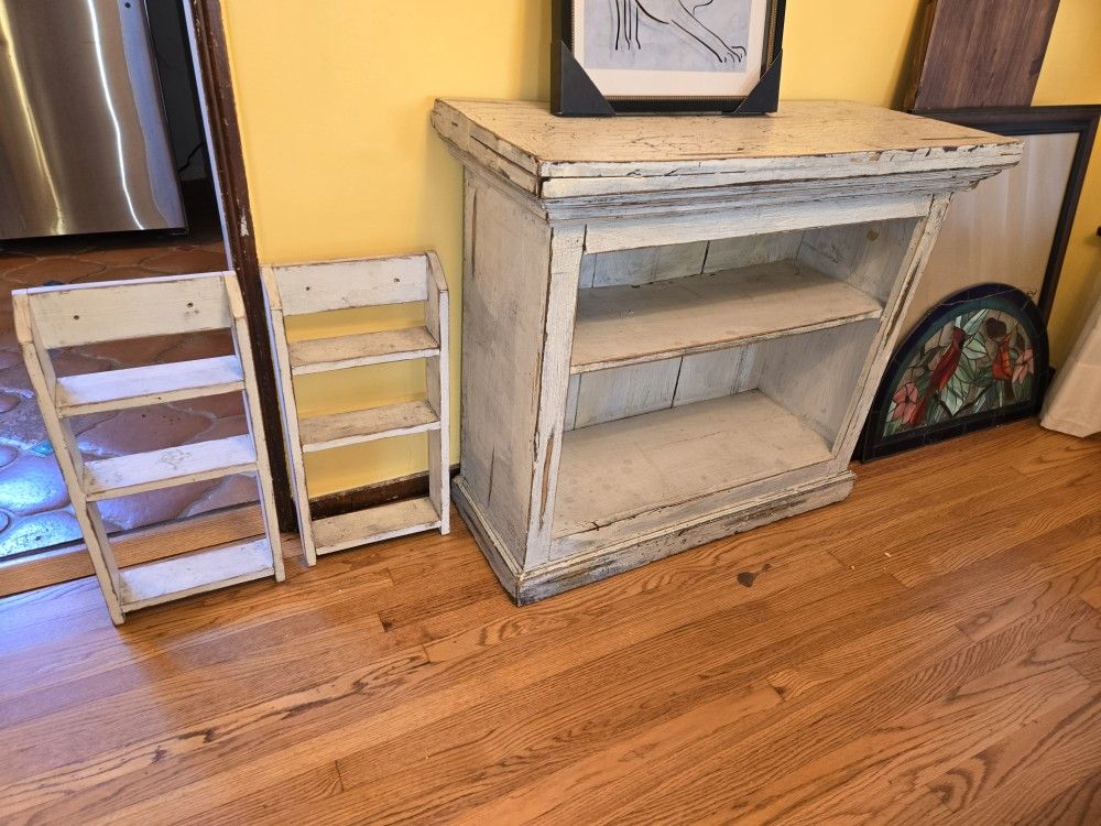 Antique Pickle Finished Book Shelv ...plus