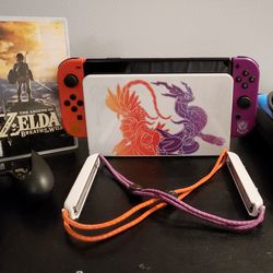 Nintendo Switch OLED - Scarlet & Violet Edition (Two Games Included, w/case)