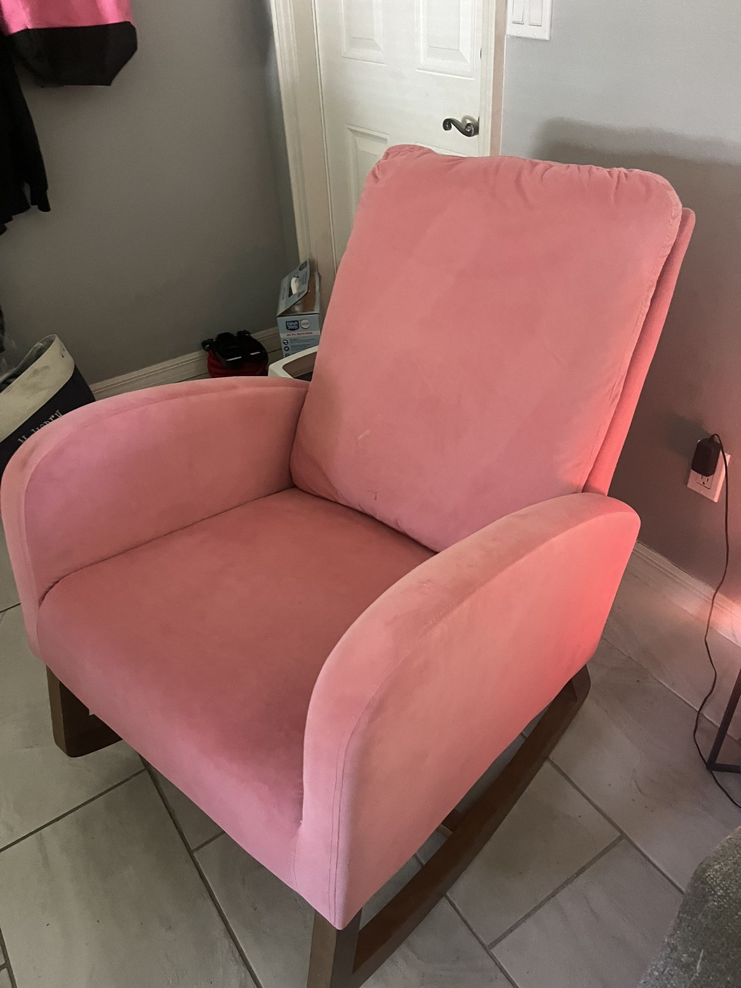 Coral/Peach Rocking Chair