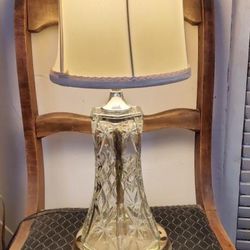 Vintage Glass Gold Tone Lamp