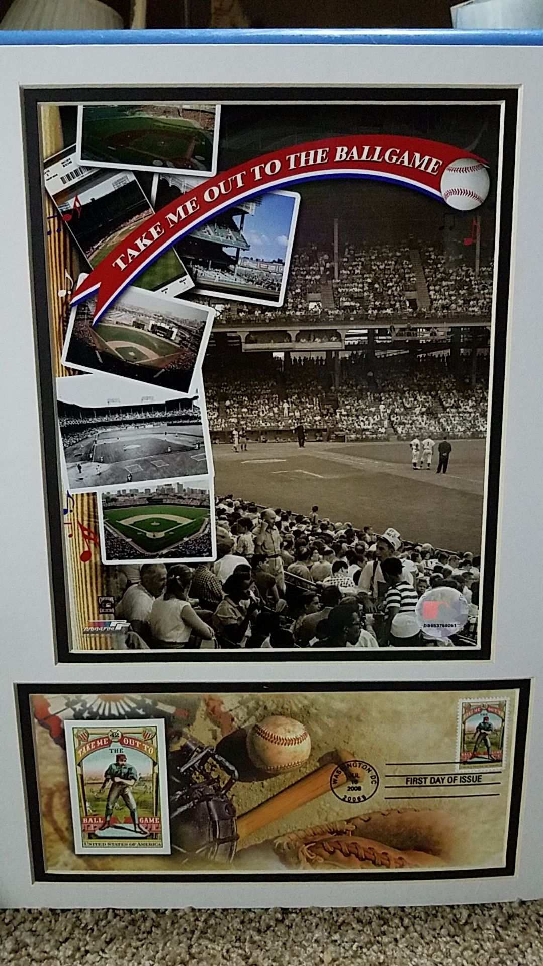 Take Me Out to the Ballgame first day cover Stadium Montage matted art