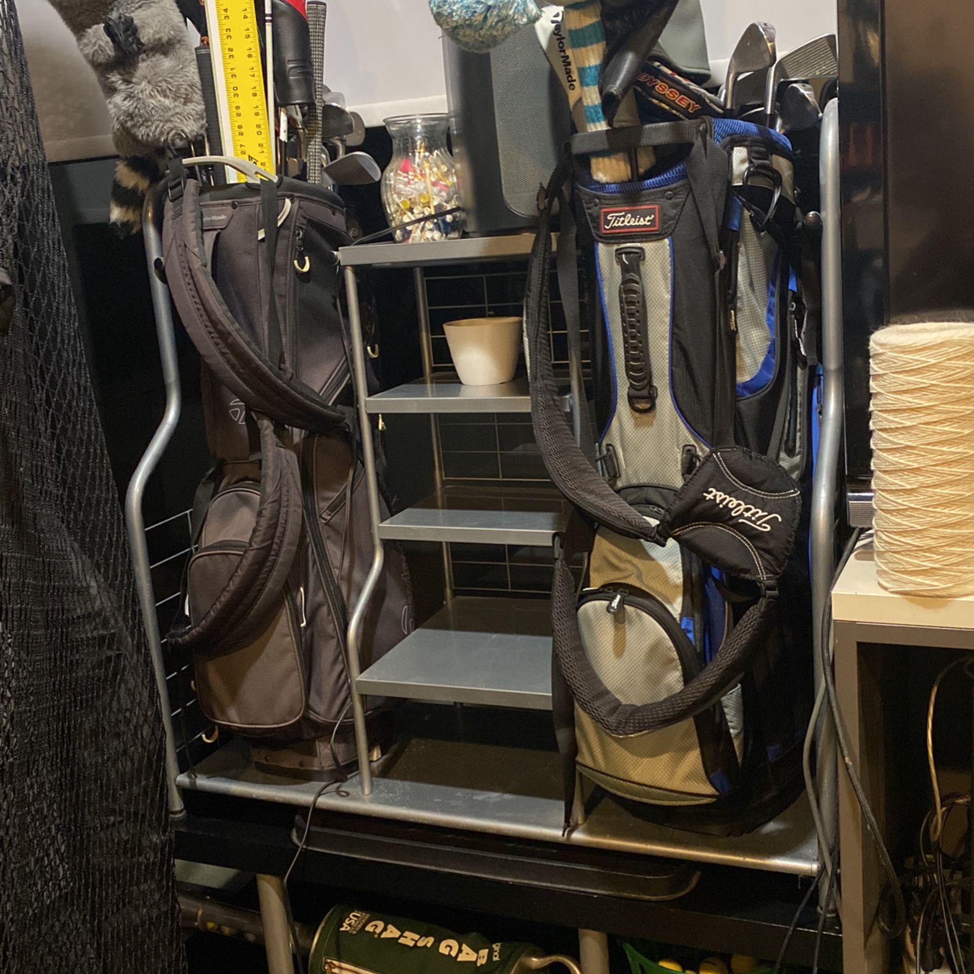 Golf Bags Rack For Garage - Holds 2 Bags