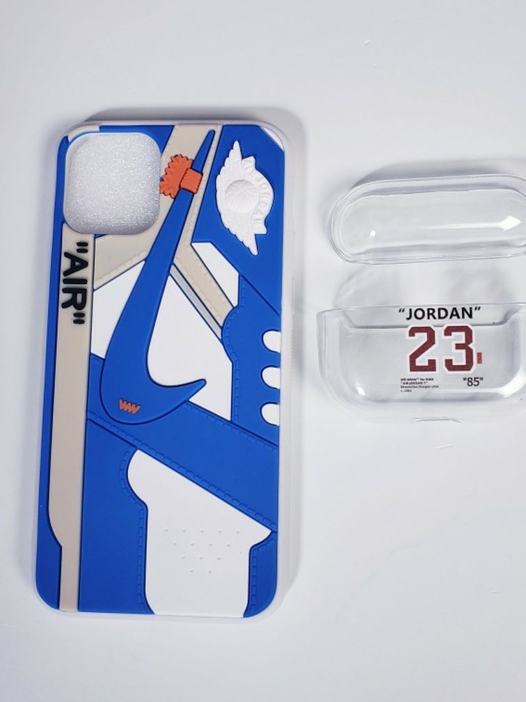 IPhone 11 Pro Sneaker Silicone Case and AirPods Pro Clear case Protective