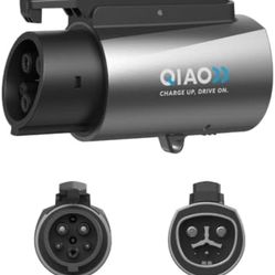 QIAO Tesla to J1772 Charging Adapter, Max 80A 250V AC - Silver Plated NACS Converter for Efficient Level 2 EV Charging, Compatible with Tesla Wall, De