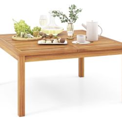 35.5 Patio Wood Coffee Table, Solid Acacia Wood For Sale $41.00 50%+ OFF Retail $83.99 NEW IN BOX