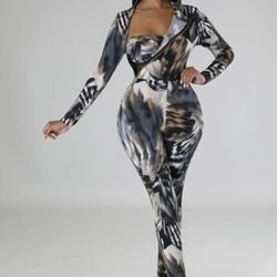 Jungle Paint Jumpsuit w/Bodysuit