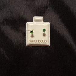 Aretes Chicos Verde Esmeralda 