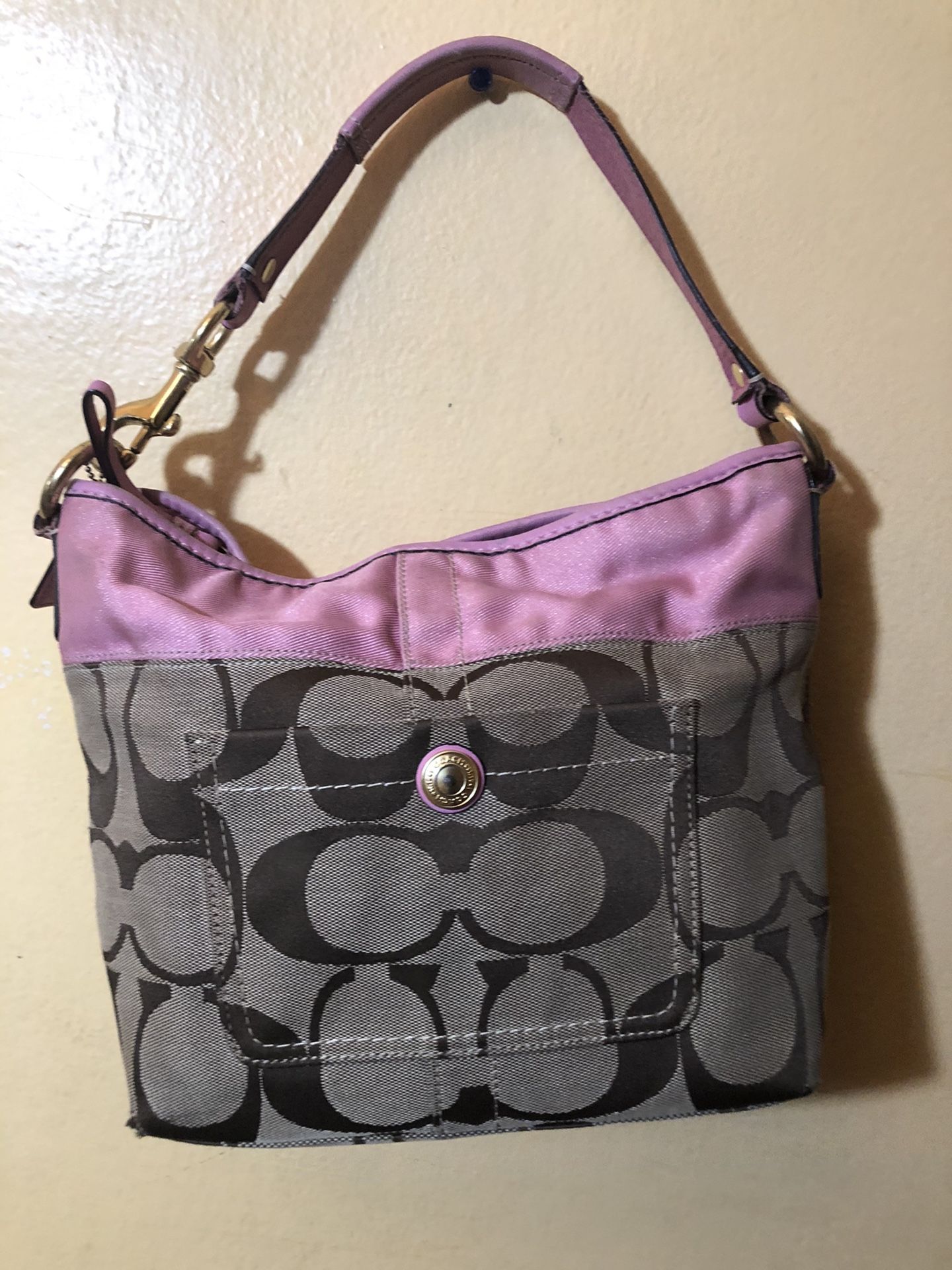 Sm Pink and khaki tote bag