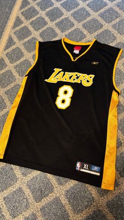 Vintage Kobe Bryant #8 Los Angeles Lakers Reebok Black & Gold Basketball Jersey