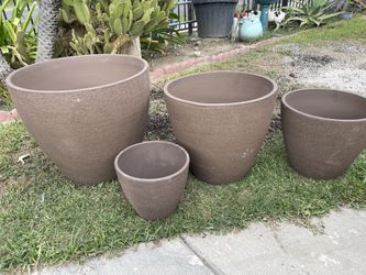 Ceramic Brown Pots-($205 set of 4)