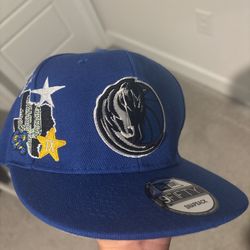 Blue New Era Dallas Mavericks Fitted Cap Embroidery 
