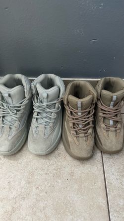 Teal and desert yeezy boots