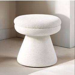 Stool Beige, Saddle Brown, Green Or Brown Fabric, Engineered Wood, New Especial Price