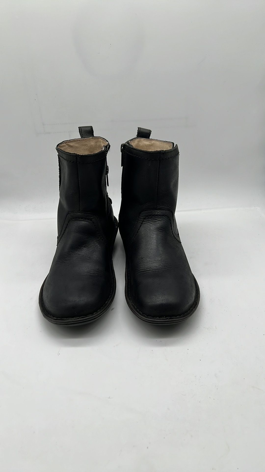 UGG Short Black Leather Boots size 7