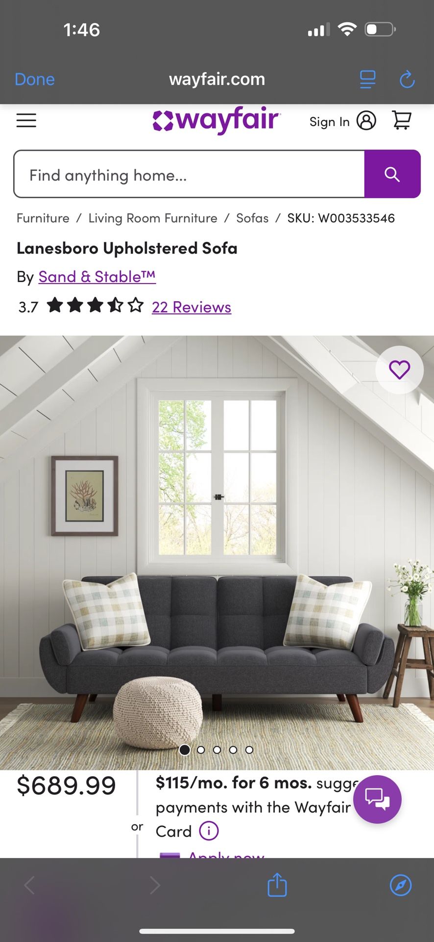 Lanesboro Sleeper Sofa (like New)