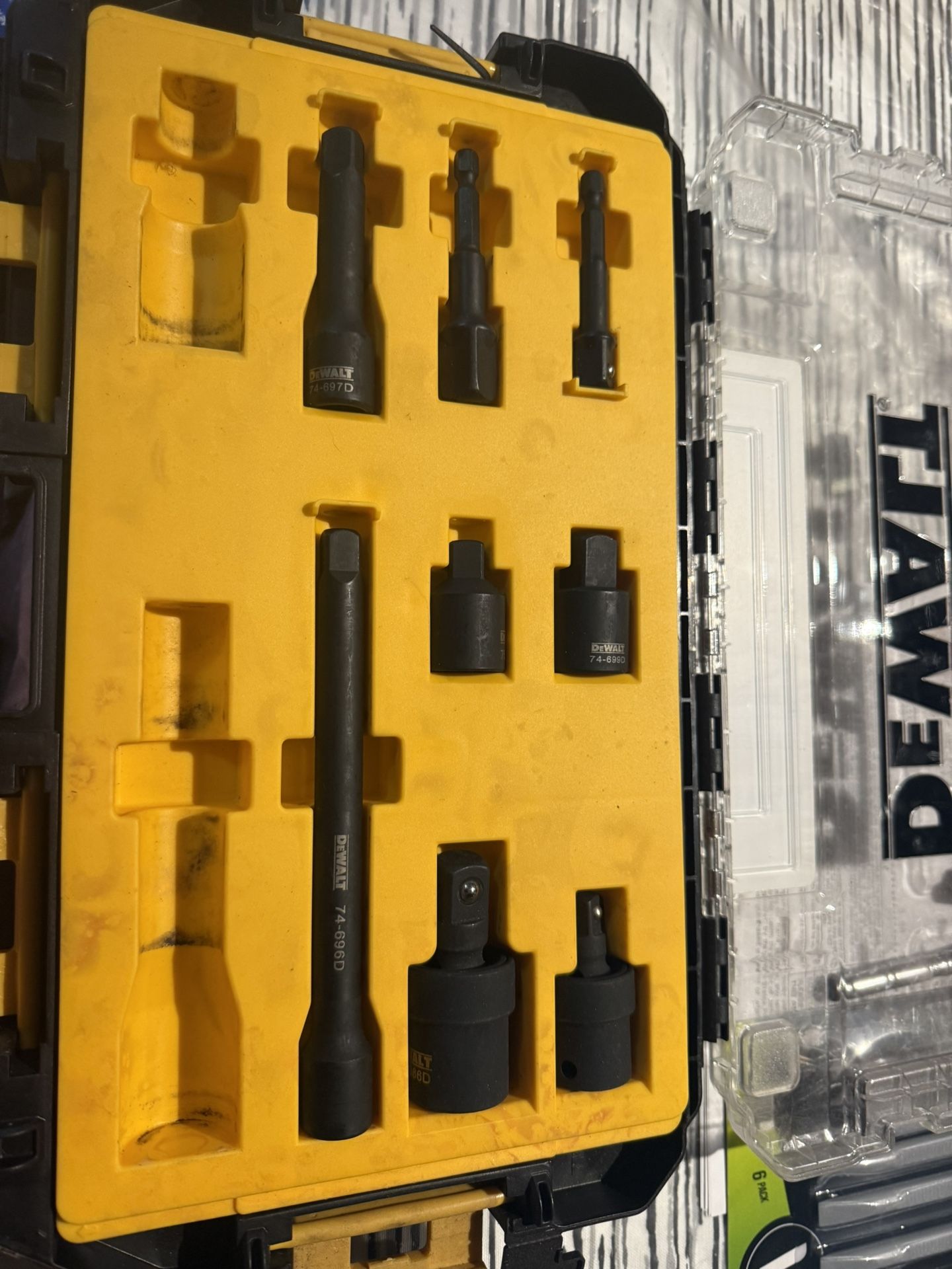 DEWALT - 3/8 in. and 1/2 in. Drive Impact Accessory Set (10-Piece) but missing 2 so only 8 pc $25 in n Lakeland