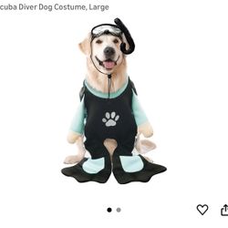 Scuba Diver Dog Costume in Large (black/royal blue)
