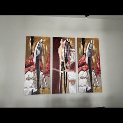 Spectacular 3 Piece Mural, 30” Wide , 60” High