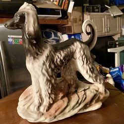 Vintage Afghan Hound Dog TV Lamp