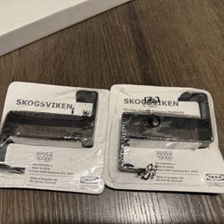 IKEA SKOGSVIKEN Black Towel Hooks – Set of 2 – Modern Bathroom Wall Hooks – New & Sealed
