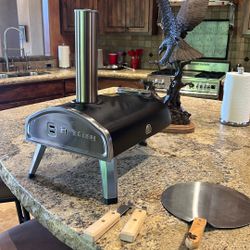 IsEasy Pizza Oven Outdoor 12" Wood Fire Pizza Ovens Pellet Pizza Stove Steel, Used A Couple Times