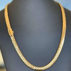 14k solid yellow gold Cuban Prong setting 23” chain necklace 96.1 grams 7.4mm