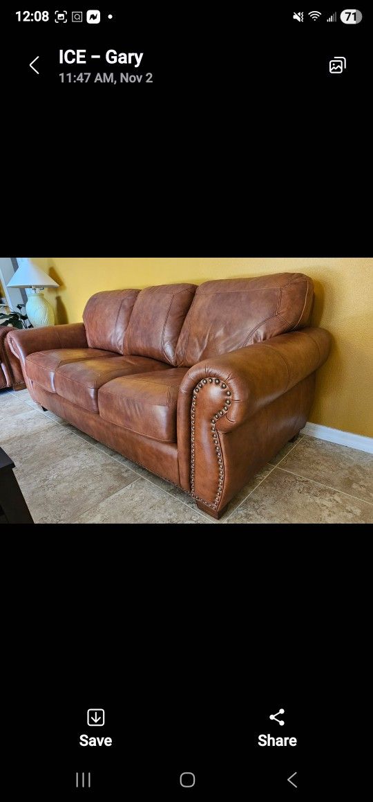 Leather Couch & Love Seat