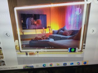 MIRROR MAKEUP 32 L X 21.7 W BLUETOOTH SPEAKER DIMMABLE GOLD HASIPU LED VANITY
