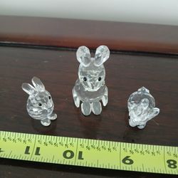 Swarovski crystal mini rabbit figurines