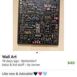 Word Art On Black Canvas