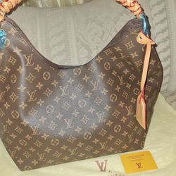 DESIGNER U SHAPE TOTE BROWN COLOR WITH WOVEN HANDLE