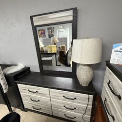 Brand New Dresser, Mirror, & Nightstand Set 