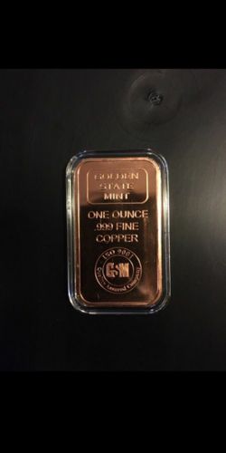 1oz Copper Bar Bullion