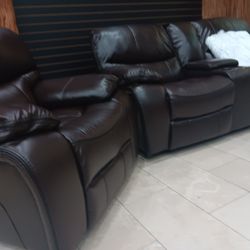 Brown Madrid Two-Piece Reclining Living Room $1099 With Easy Finance