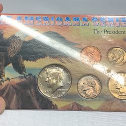 The Americana series 5 coin set in holder including silver Kennedy half dollar all coins nice!!~(IVID#1517//OFRUP)