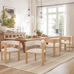 Set of 4 Modern Wood Dining Chairs – Brand New