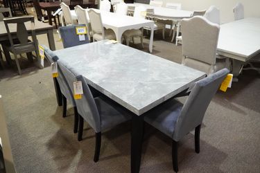 Steve Silver Napoli Gray Marble Dining Table