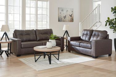 Durable & Comfortable Brown Sofa & Loveseat Set Factory Direct fast Delivery