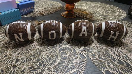 Noah name ceramic footballs