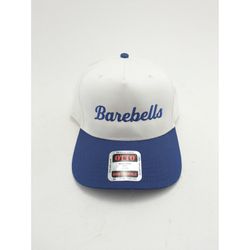 Barebells Classic Fit Mid Profile White Blue Adjustable Snapback Hat One Size