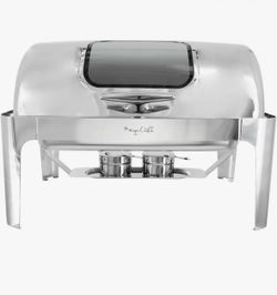 Megachef 9.5 Quart Oblong I have 2 $60 each Roll Top Stainless Steel Professional Chafing Dish...