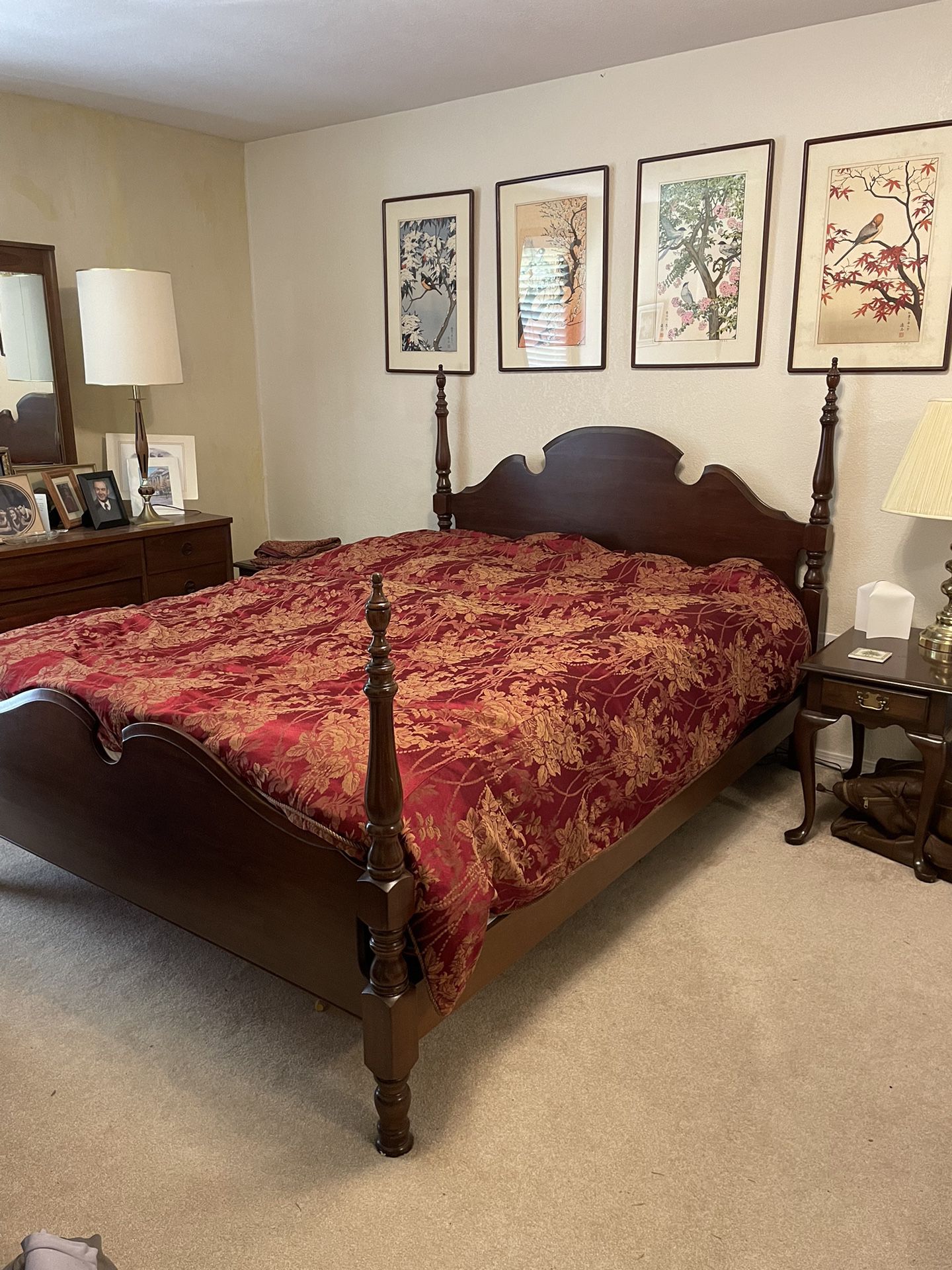 Queen Size Bed Frame , Mattress,two Night Stands