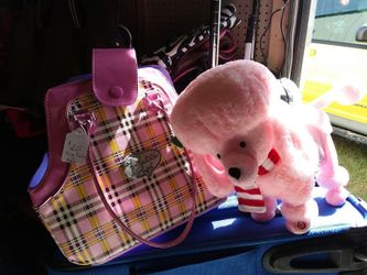 Dancing singing poodle and carry bag