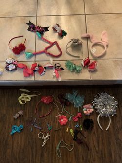 Girls bows, barrettes and headbands