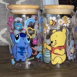 Winnie The Pooh And Disney Stitch Cups