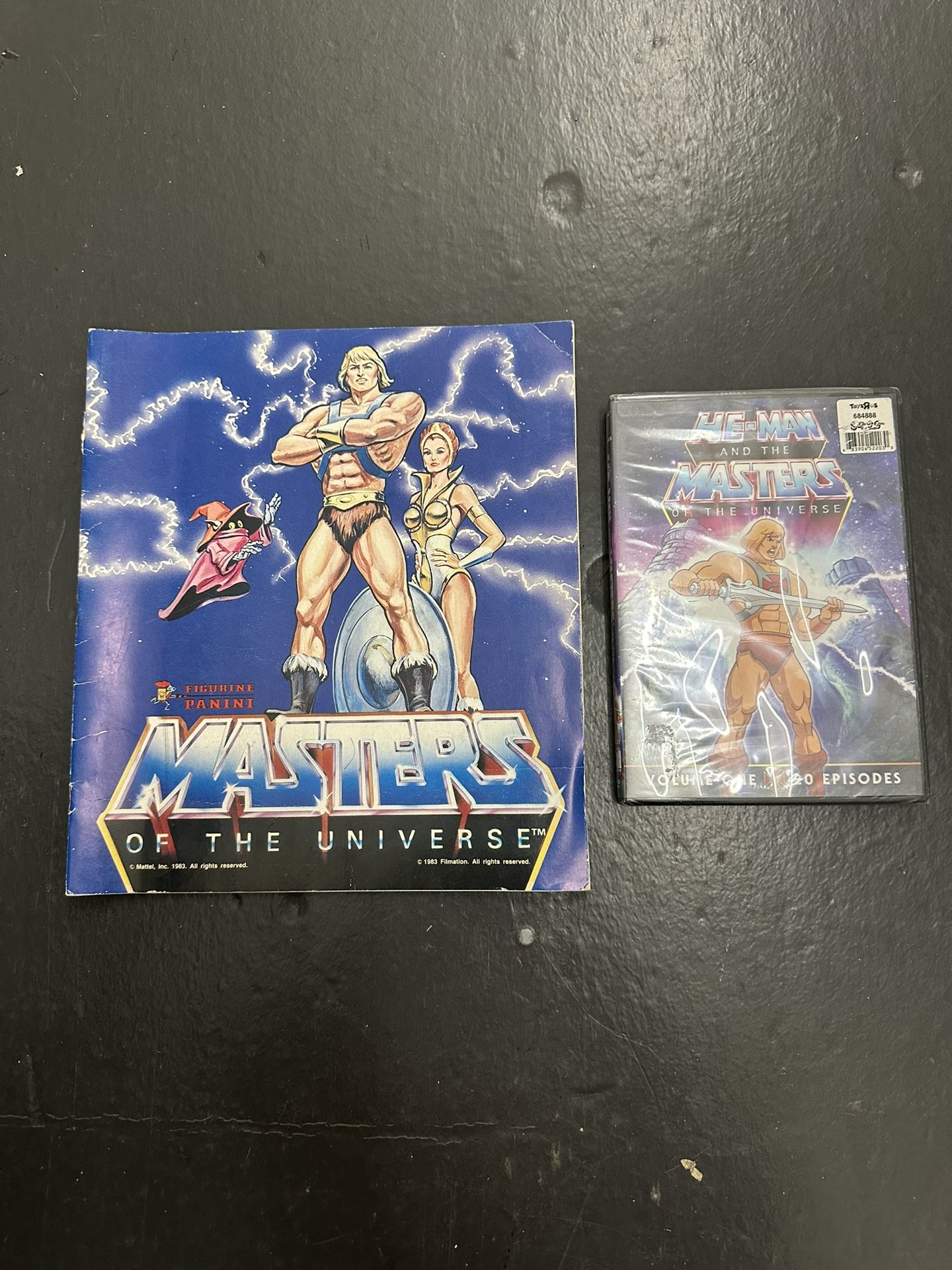 1983 Figurine Panini Masters of the Universe He-Man Sticker Book + Bonus SEALED DVD