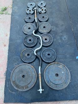 Standard weights 126lbs with curling bar