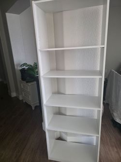 White book shelf