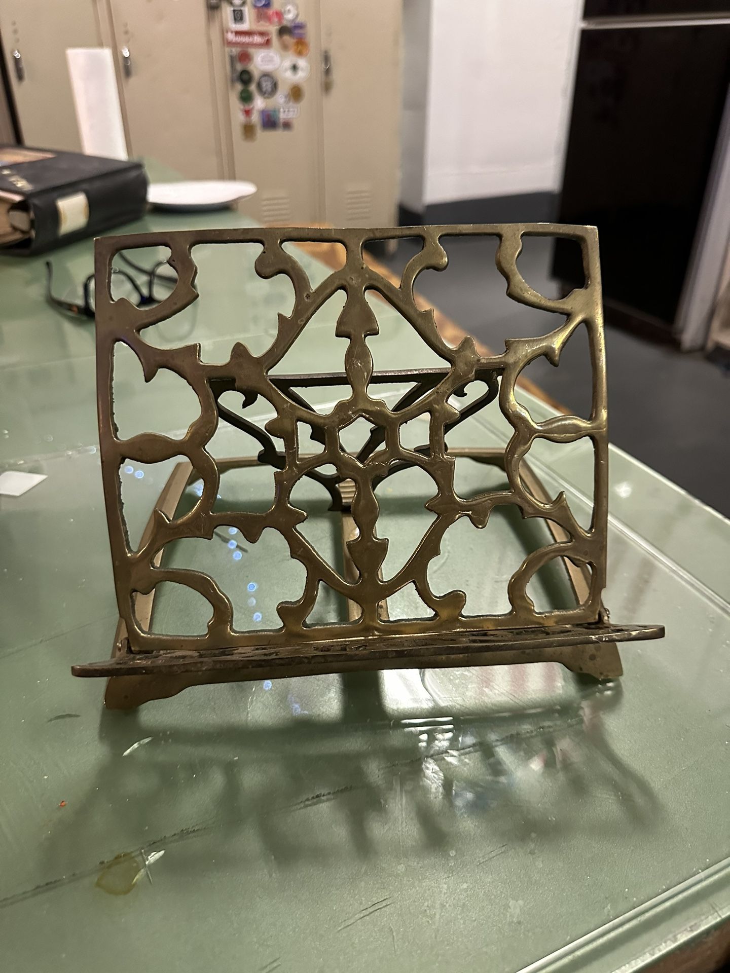 Vintage Mid 20th Century Brass Book Stand