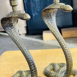 Cobra brass Candle Holders